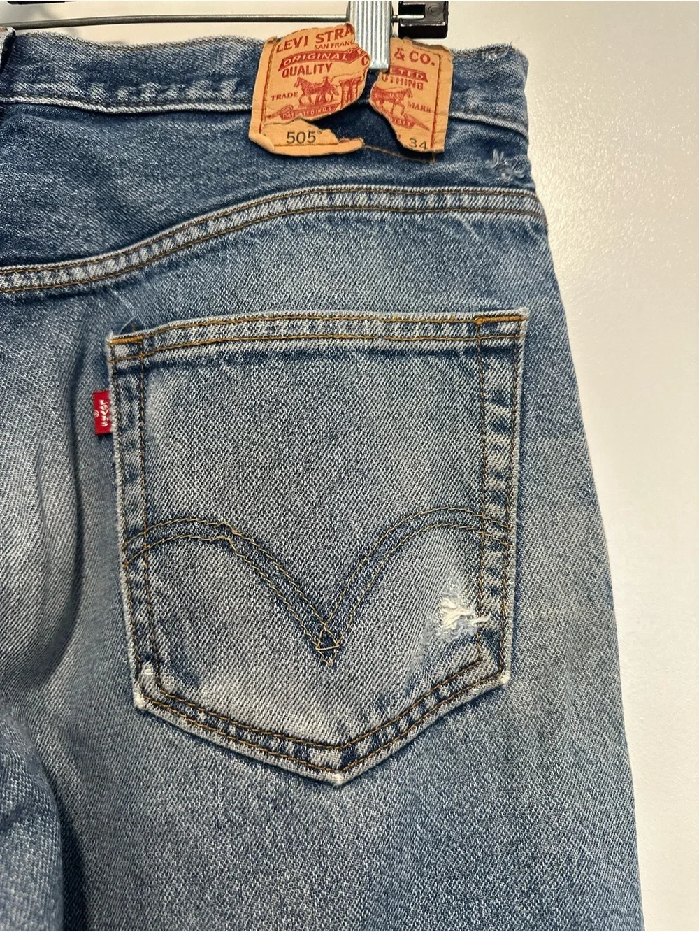 VTG Y2K Faded Levis 505 Jeans 34x34 Regular Fit Baggy Straight Leg Streetwear.